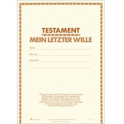 Testamentbried mit Erläuterung