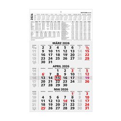 Dreimonatskalender 297x485mm  3 Monate/1 Blatt