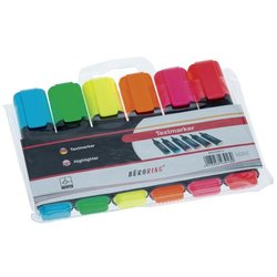 Textmarker 6er Etui mit Keilspitze 2-5mm