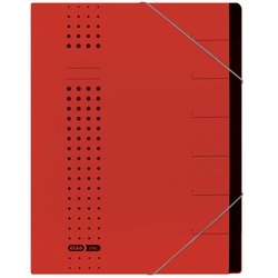 Ordnungsmappe Karton 450g A4 7-teilig rot