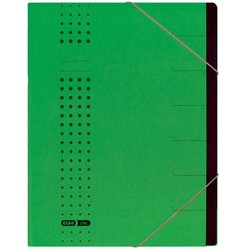 Ordnungsmappe Karton 450g A4 7-teilig grün