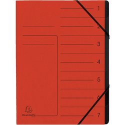 Ordnungsmappe Colorspan 7 Fächer rot