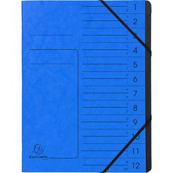 Ordnungsmappe Colorspan 12 Fächer blau