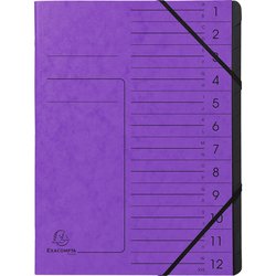 Ordnungsmappe Colorspan 12 Fächer violett