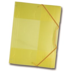 Sammelmappe Polypropylen A4 transparent mit Gummizug gelb