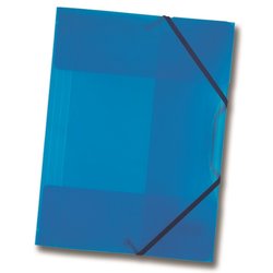 Sammelmappe Polypropylen A4 transparent mit Gummizug blau