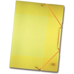 Sammelmappe Polypropylen A3 transparent mit Gummizug gelb