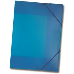 Sammelmappe Polypropylen A3 transparent mit Gummizug blau