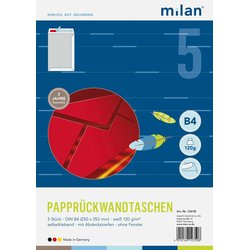 Papprückwand-Versandtasche Milan 123/50 B4 HK weiß 5St 120g