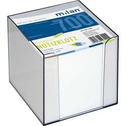 Zettelbox transparent Kunststoff 9x9x9cm weißes Papier 