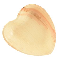 Teller pure Herz, 15,5 cm aus Palmblatt