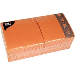 Serviette 81658 Tissue 3-lagig 33x33cm 1/4-Falz orange 250St