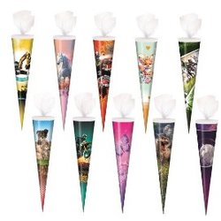 Schultüte rund, 70cm sortiert