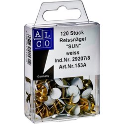 Reißnägel 120 Stück weiß