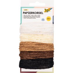 Papierkordel Natur 5m 5 Farben sortiert