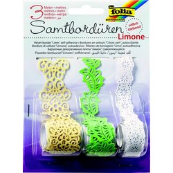 Samtbordüre Limone selbstklebend 1m 3er