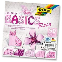Faltblatt 80g Basics 15x15cm 50Bl 5 rosa Motive