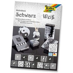 Motivblock Schwarz/Weiß 24x34cm 26Bl sortiert