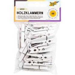 Holzklammer 3 Größen 48St weiß