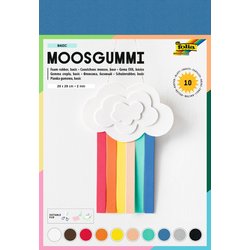 Moosgummi 2mm 20x29cm 10Bg sortiert