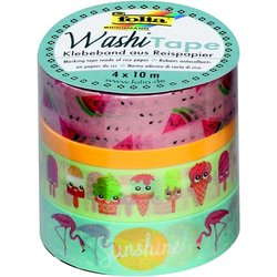 Washi-Tape Tropical 3er Set 15mm/10m+1Rl-5mm/10m