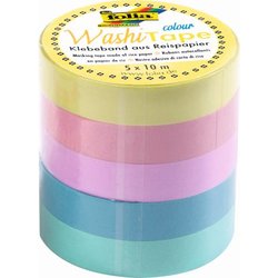 Washi Tape 5Rl 10mmx10m Colour Pastell