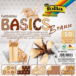 Faltblatt Basics 15x15cm 50Bl 5 braune Motive