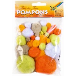 Pompon Gelbtöne sortierte Größen 30St