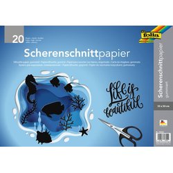 Scherenschnittpapier gummiert 35x50cm 20Bl schwarz