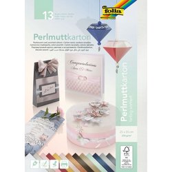 Perlmuttkarton 25x35cm 13 Bogen 250g sortiert