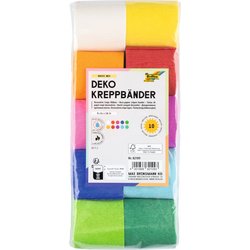 Deko-Kreppband 5cm/10m 10Rl sortiert