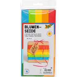 Blumenseide 20g 50x70cm gefalzt auf 125x25cm 5Bg sortiert