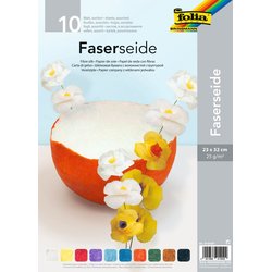 Faserseide 23x32cm 10Bl sortiert