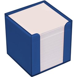 Zettelbox blau Kunststoff 9x9x9cm weißes Papier 700Bl