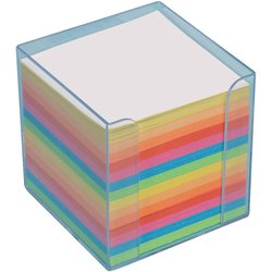 Zettelbox transparent 9x9x9cm lose farbig 700Bl