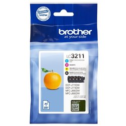 InkJet-Patrone Brother LC-3211VALDR 4x ca.200S. Value-Pack CMYK