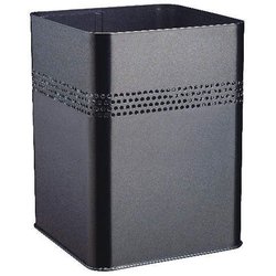 Metall Papierkorb viereckig 18,5L schwarz, mit perforiertem
