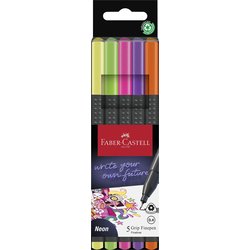 Finepen Grip 5er Etui neon