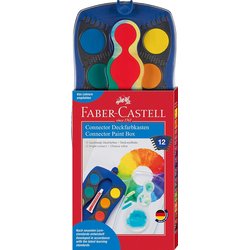 Deckfarbkasten Faber Castell 125001 Connector 12 Farben blau