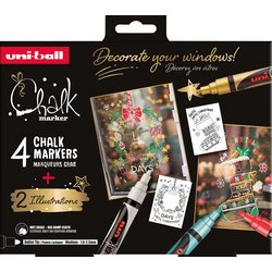 Kreidemarker Uni-Ball 4er x-mas Set