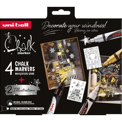Kreidemarker Uni-Ball 4er x-mas Set
