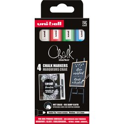 Kreidemarker UNI CHALK Basic 4er Etui farbig sortiert