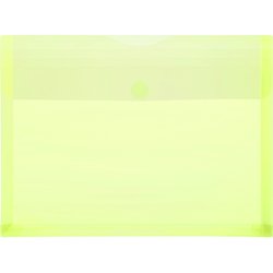 Sichttasche Foldersys 40105-64 PP A4quer mit Klettverschluss + Dehnfalte transluzent gelb