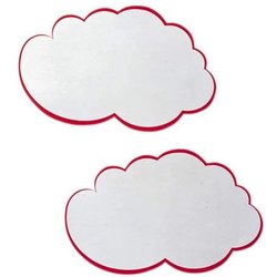 FRA Moderationskarte Wolke UMZ WG 37x 62 cm weiß mit rotem Rand