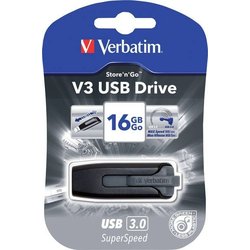 Verbatim USB-Stic V3 49172 16 GB USB 3.0 Ultra Speed 267x schwarz