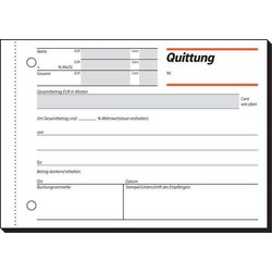 Quittung Sigel QU615 A6q mit MwSt-Nachweis ohne Blaupapier 50Bl