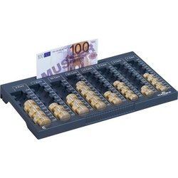 Münzählbrett Euroboard L mit 1 Banknoten-Fach anthrazit