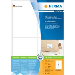 Premium-Etikett Herma 4250 A4 100Bl 99,1x139mm 400St uml. Rand weiß