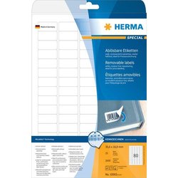 Movable-Etikett Herma 10003 A4 25Bl 35,6x16,9mm 2000St uml. Rand weiß