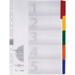 Register A4 Blanko 5-farbig 5tlg
